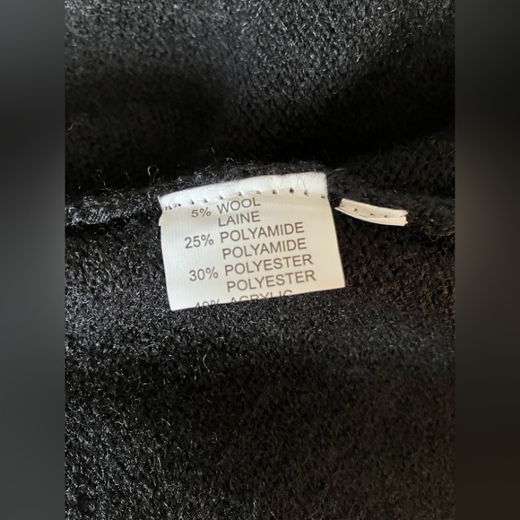 Anna Kay black crewneck knit sweater, wool blend - Picture 2 of 6